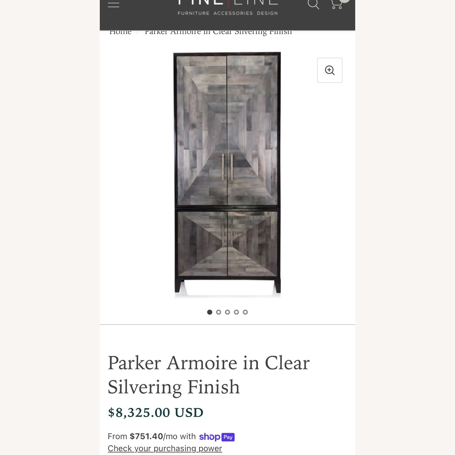 Oly Collection Armoire Silvery Grey - image-1