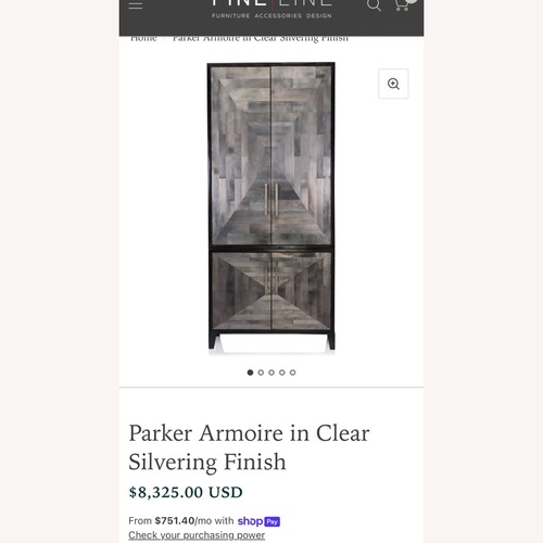 Used Oly Collection Armoire Silvery Grey for sale on AptDeco