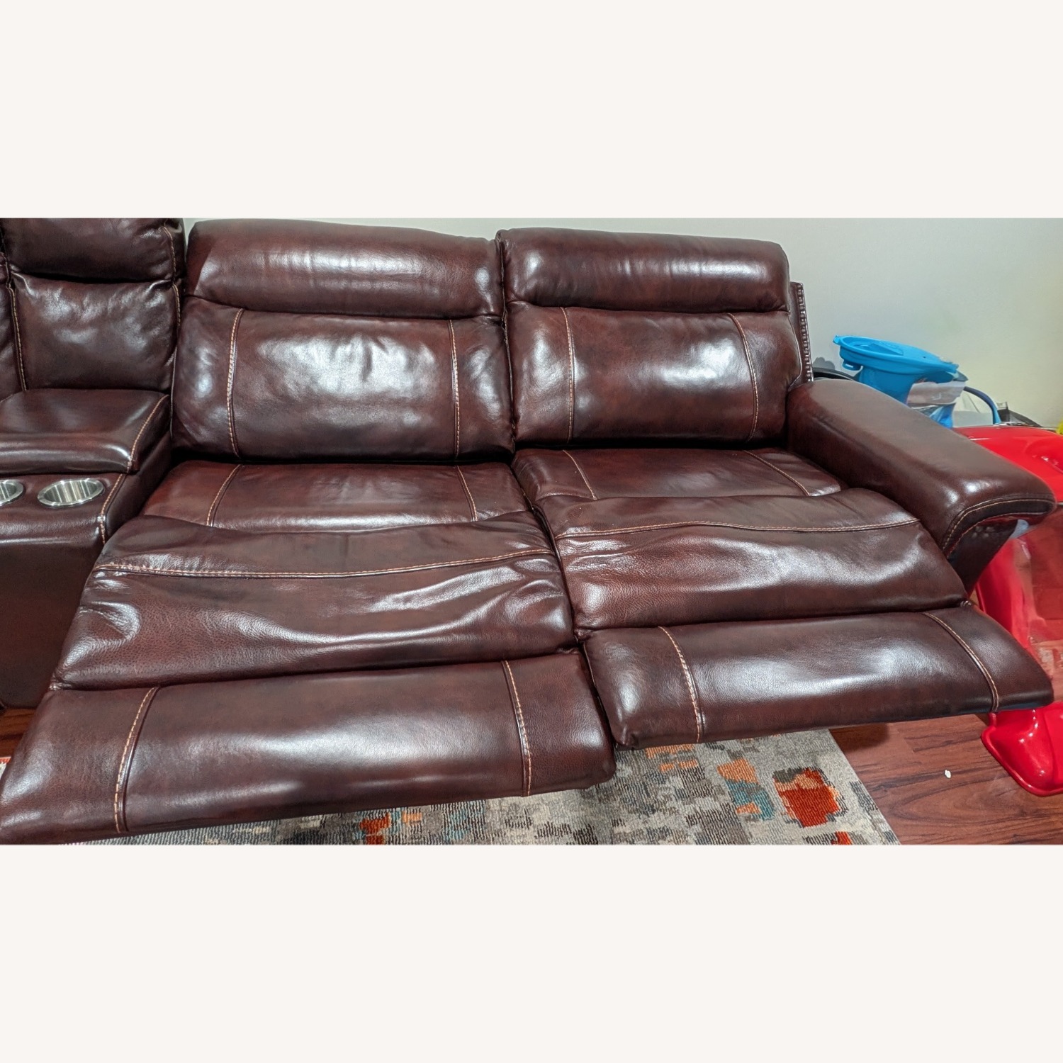 Raymour & Flanigan Leather 3+ Piece Sectional - image-7
