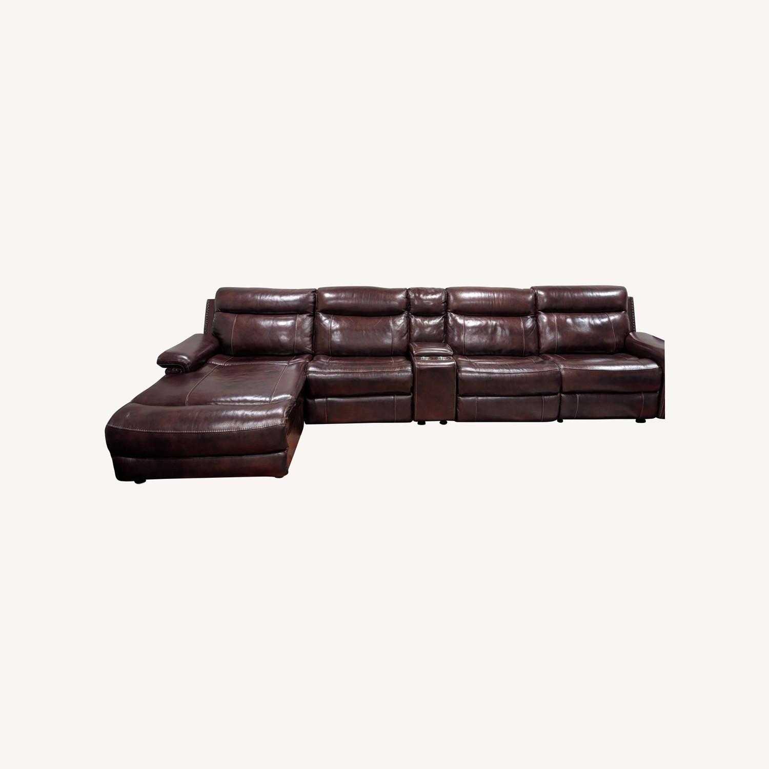 Raymour & Flanigan Leather 3+ Piece Sectional - image-0