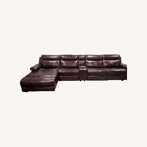 Used Raymour & Flanigan Leather 3+ Piece Sectional for sale on AptDeco