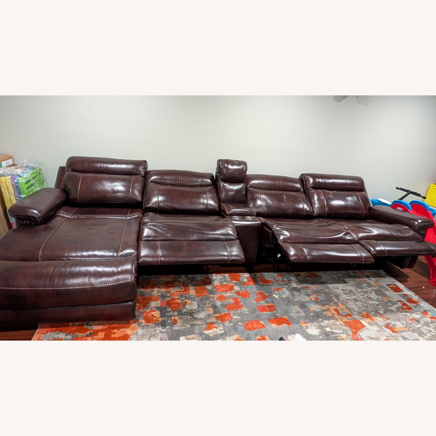 Raymour & Flanigan Leather 3+ Piece Sectional - image-4