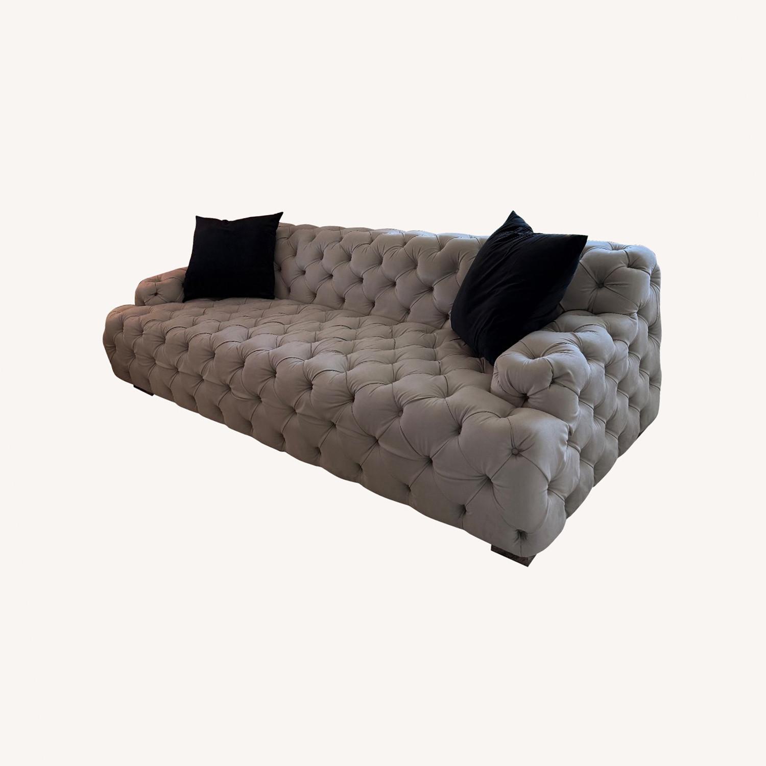 Light Gray Velvet 2 Piece Sectional - image-0