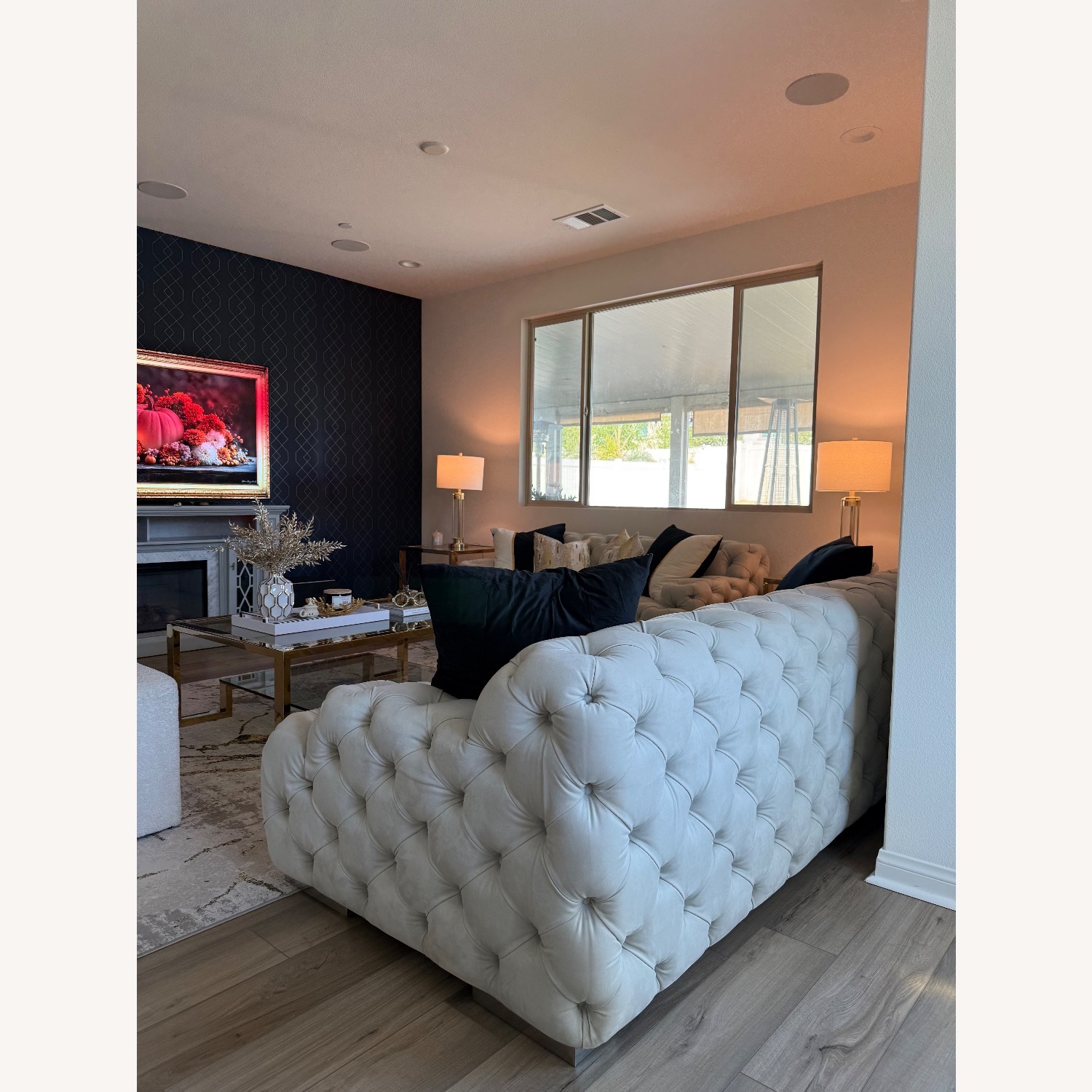 Light Gray Velvet 2 Piece Sectional - image-4