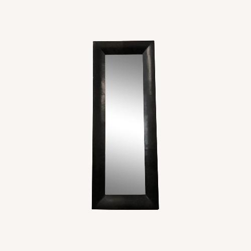 Used Crate & Barrel Black Leather Floor Mirror for sale on AptDeco