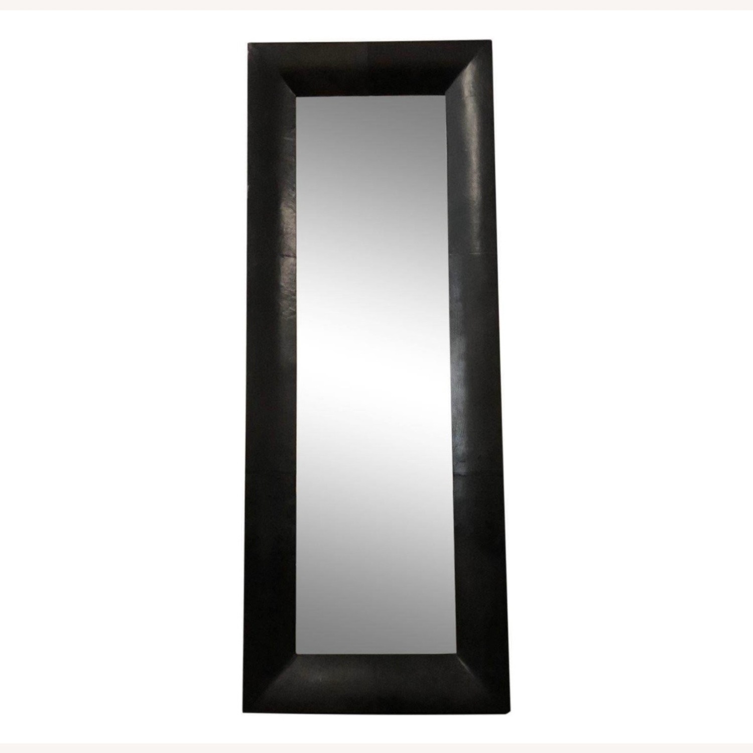 Crate & Barrel Black Leather Floor Mirror - image-2