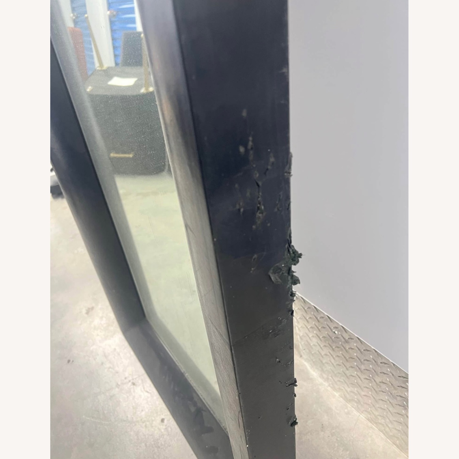 Crate & Barrel Black Leather Floor Mirror - image-4