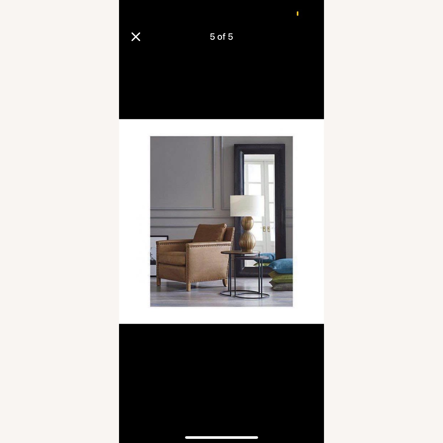 Crate & Barrel Black Leather Floor Mirror - image-5