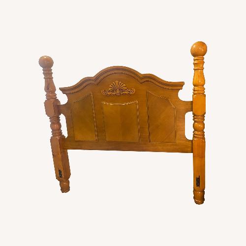 Used Light Brown Wood Queen Bed for sale on AptDeco