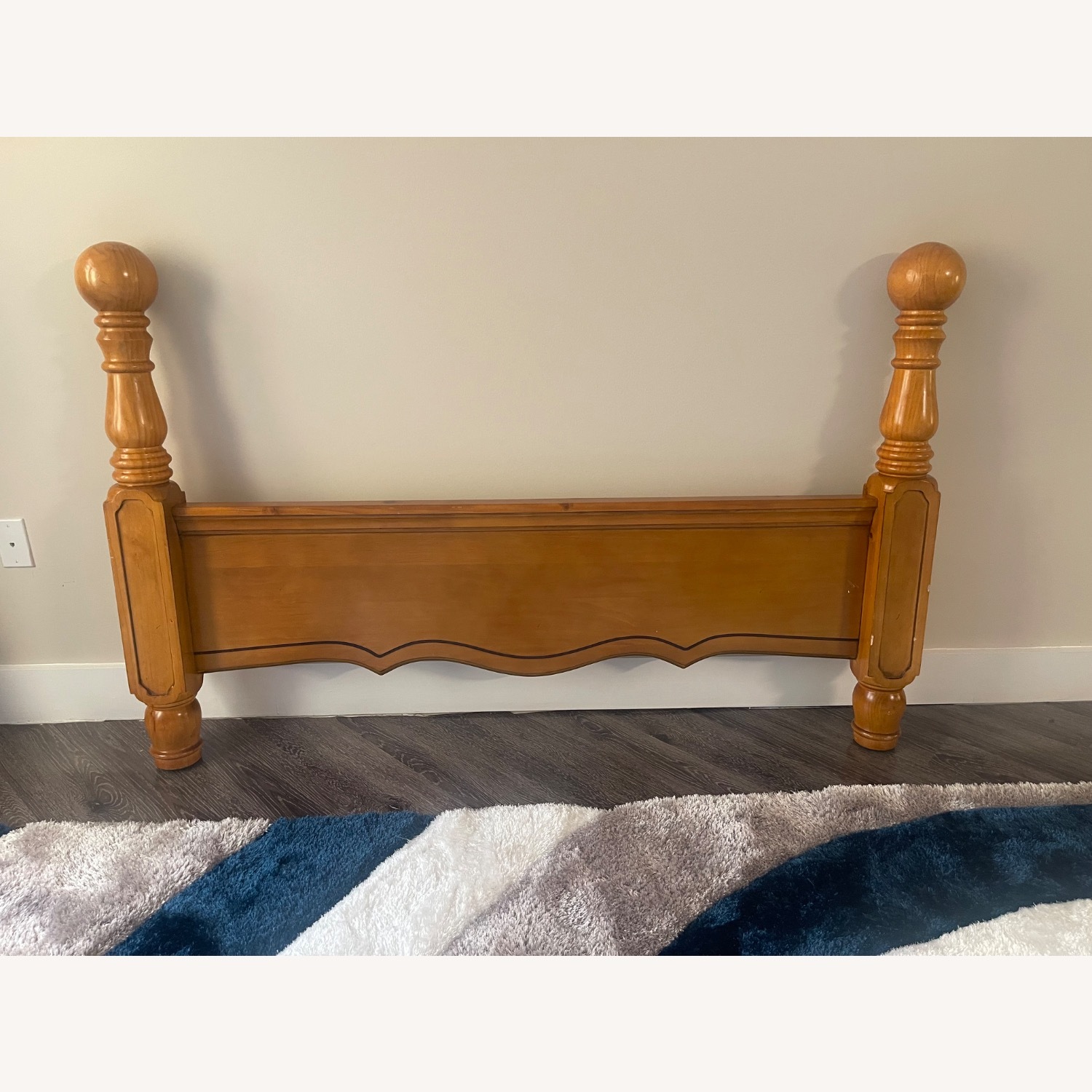 Light Brown Wood Queen Bed - image-2