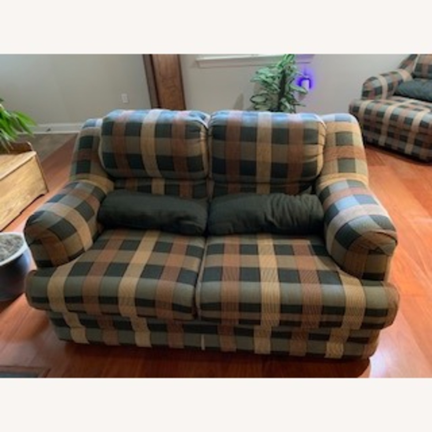 Plaid Comfortable Living Room Sofa - image-1