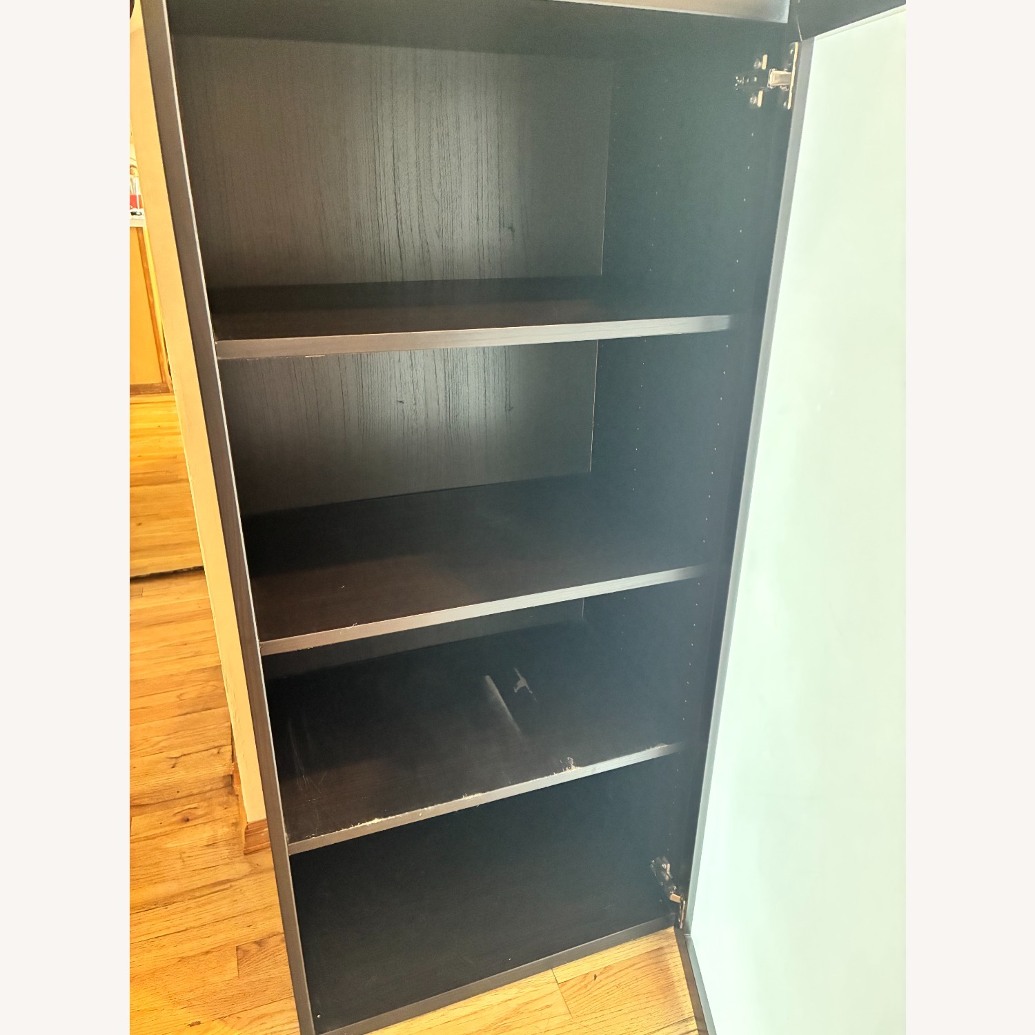 IKEA Dark Brown Wood Cabinet W Glass Door - image-5