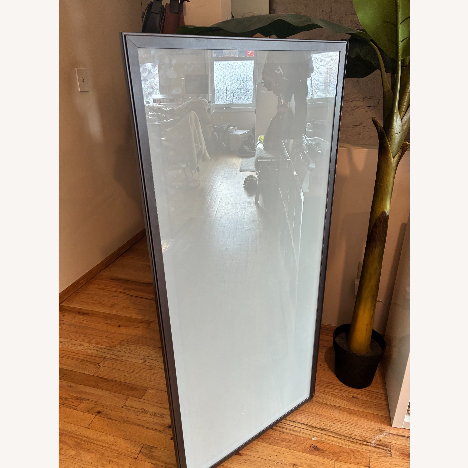 IKEA Dark Brown Wood Cabinet W Glass Door - image-4