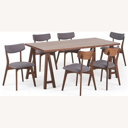 Used Christopher Knight Walnut/Grey 7- Piece Dining Set for sale on AptDeco