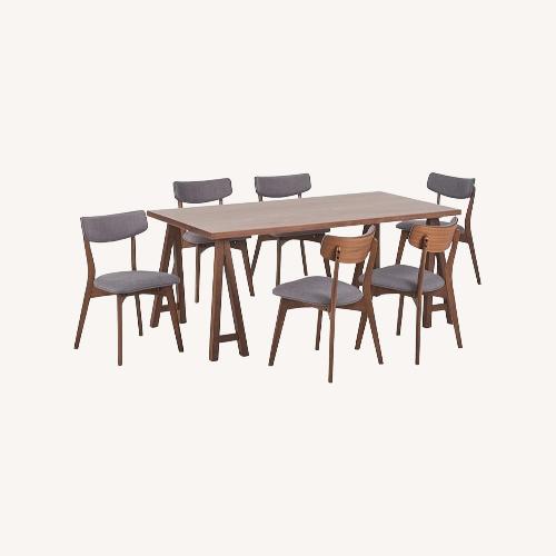 Used Christopher Knight Walnut/Grey 7- Piece Dining Set for sale on AptDeco