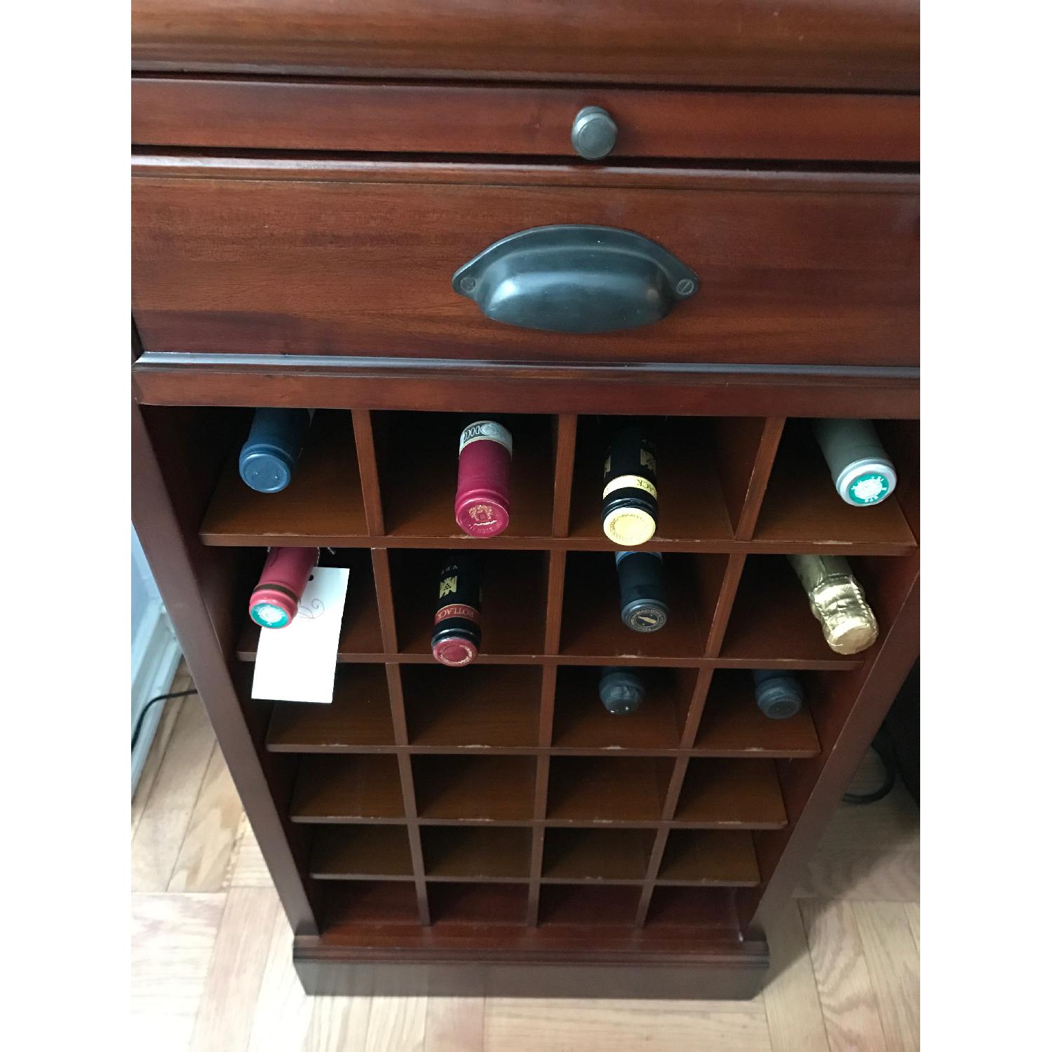 Pottery Barn Wood Mahogany Modular Bar w/ Wine Grid Tower - image-1