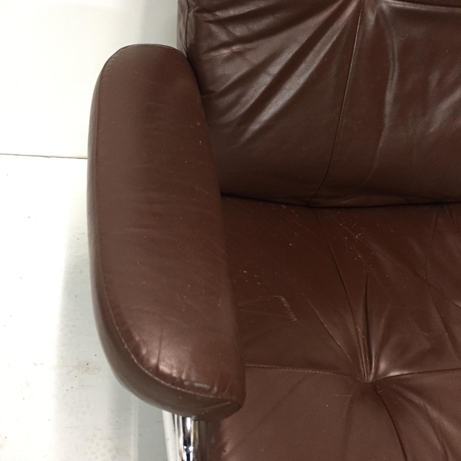 Vintage Ekornes Stressless Chair w/ Chrome Swivel Base & Ottoman - image-13