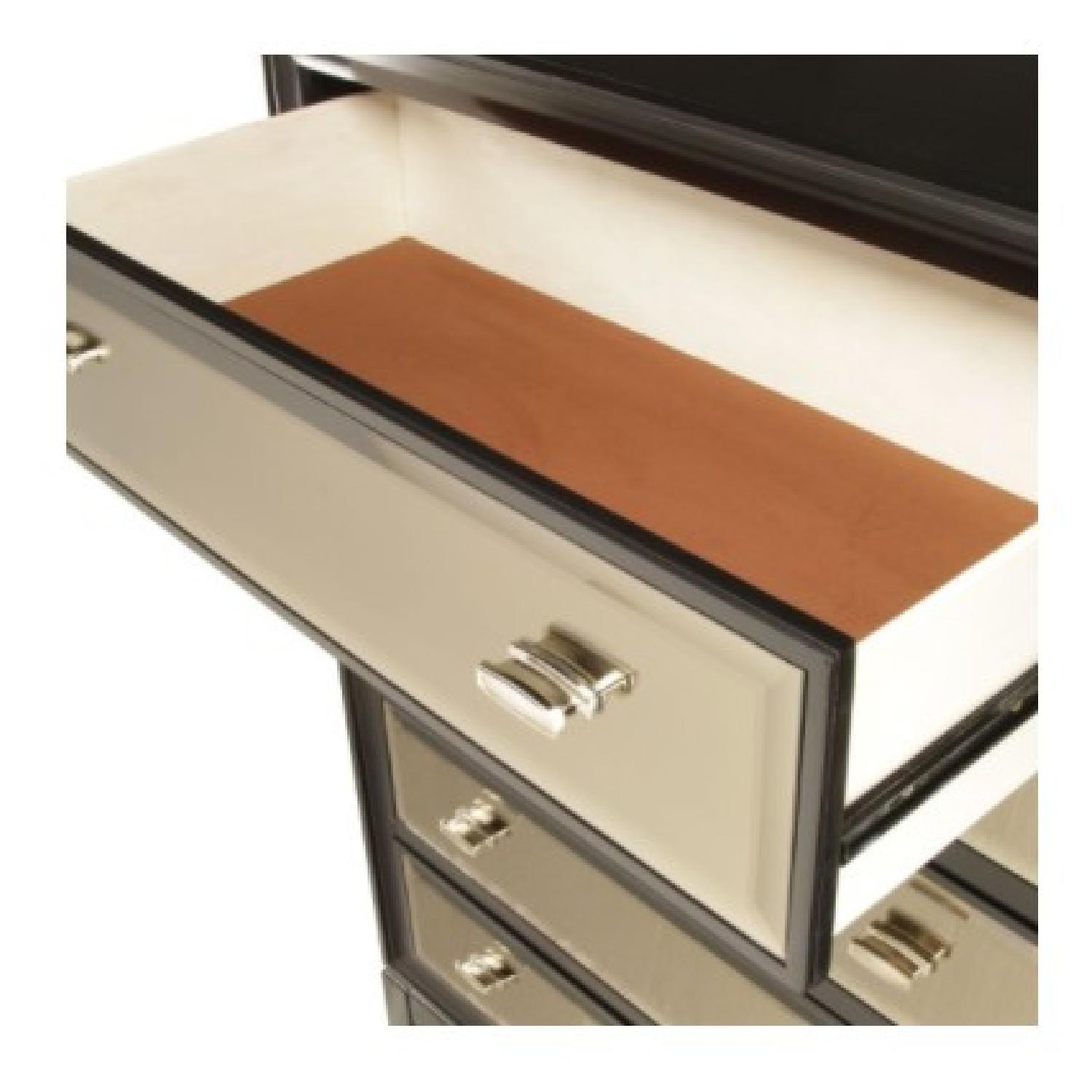 Mirrored Black 5 Drawer Dresser - image-5