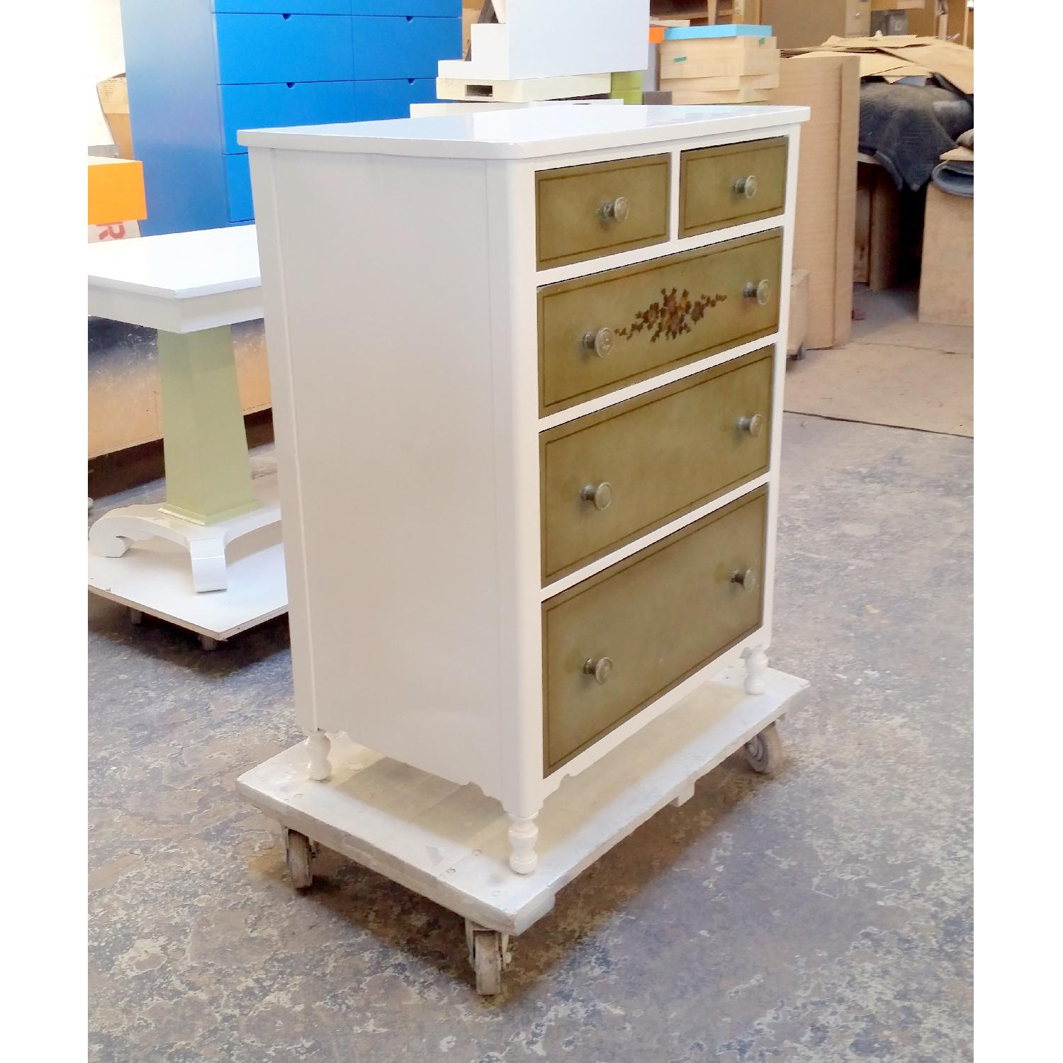 Repainted Vintage 5 Drawer Dresser w/ Hand Painted Drawers - image-6