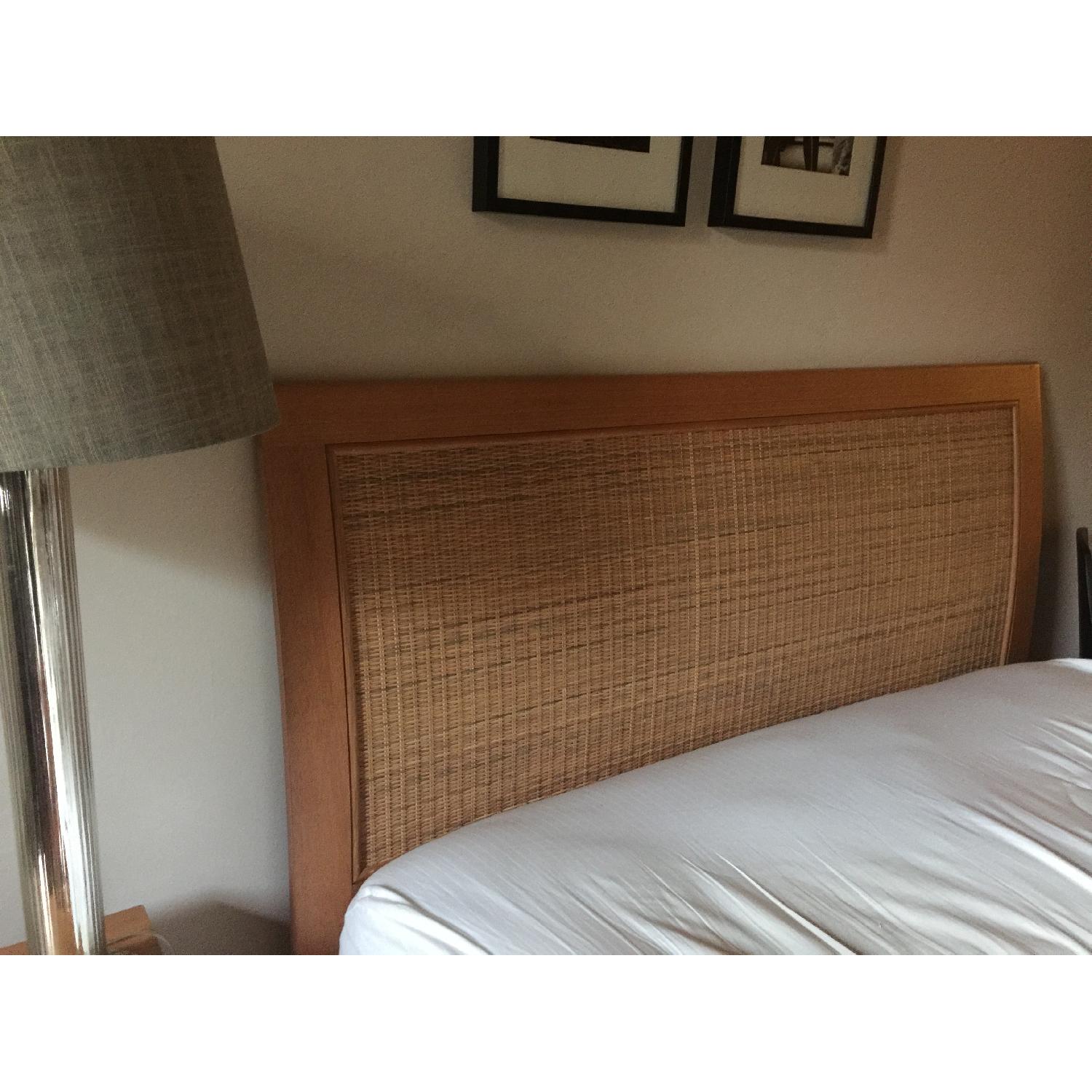 Pier 1 Light Natural Wicker Queen Bed + Nightstand - image-3