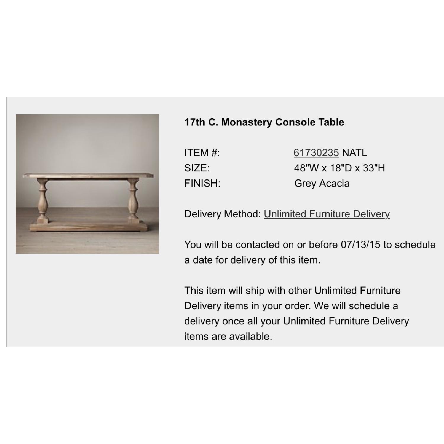 Restoration Hardware 17th C. Monastery Console Table - image-1