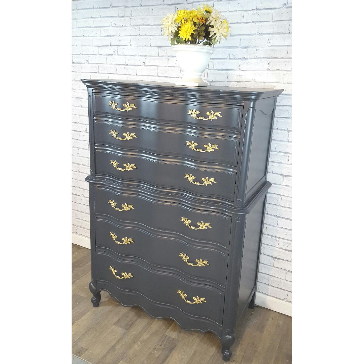 Dark Grey French Provincial Chest of Drawers - image-2