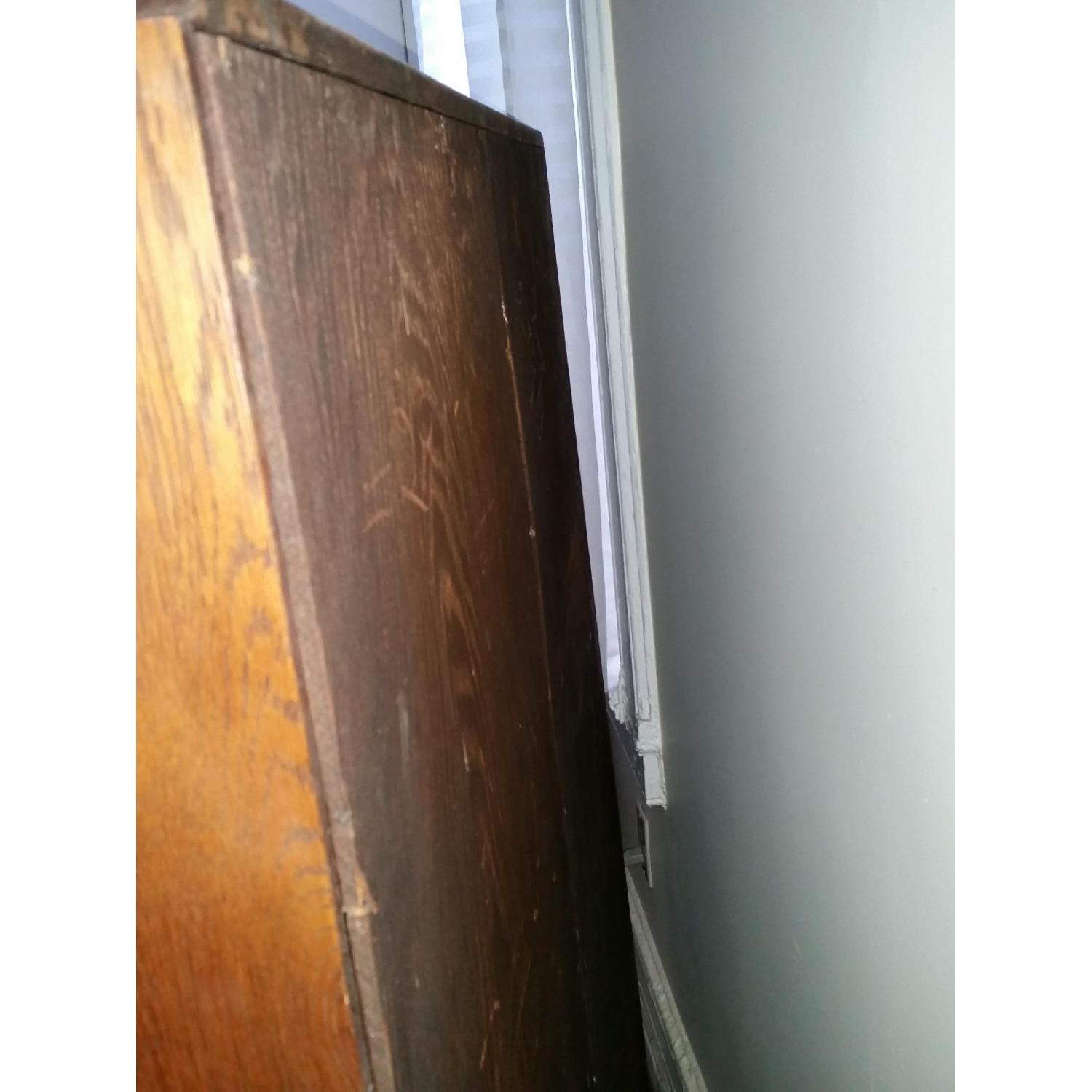 Solid Oak Bookcase w/ Sliding Glass Doors - image-3