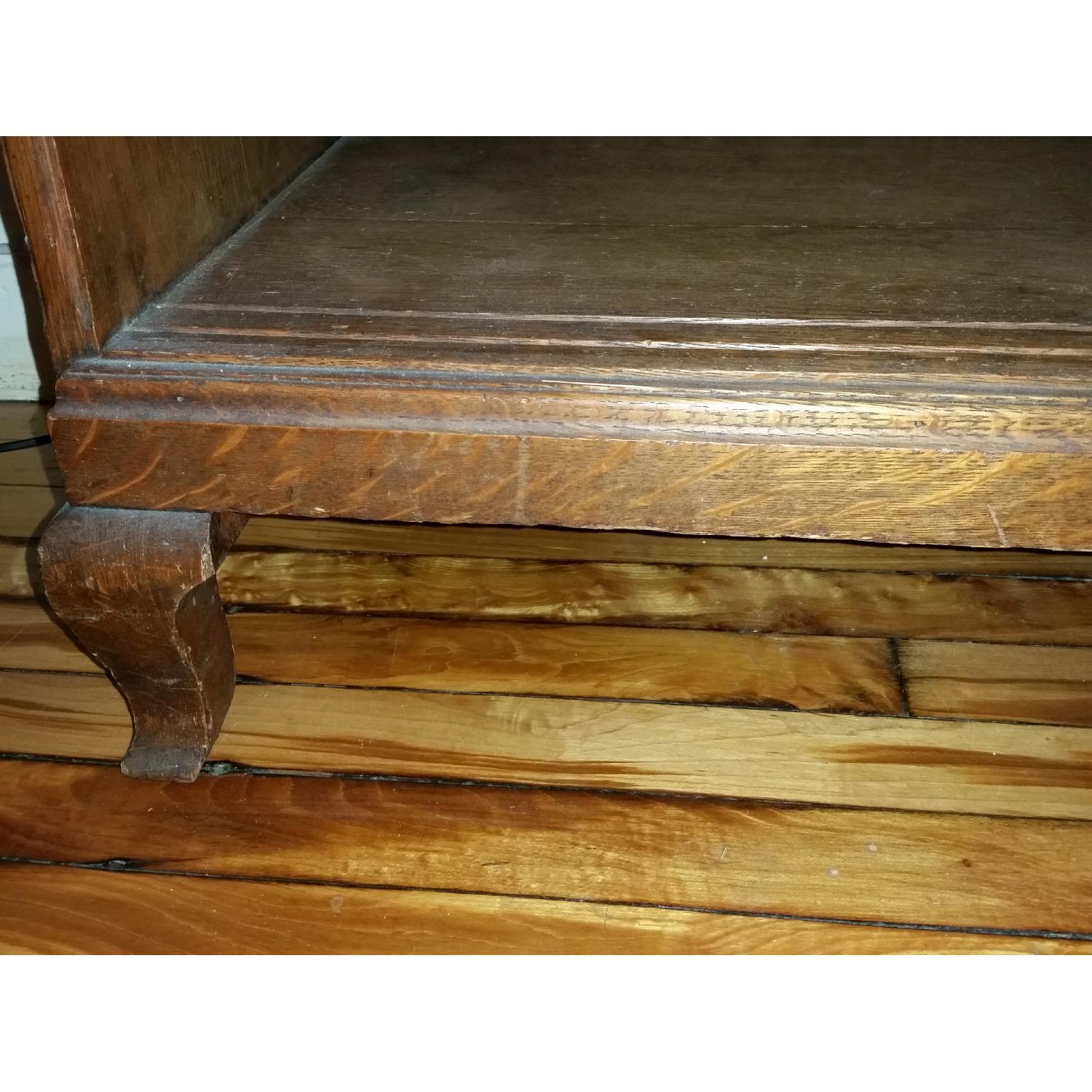 Solid Oak Bookcase w/ Sliding Glass Doors - image-4