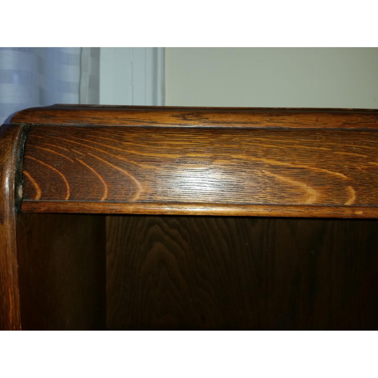 Solid Oak Bookcase w/ Sliding Glass Doors - image-5