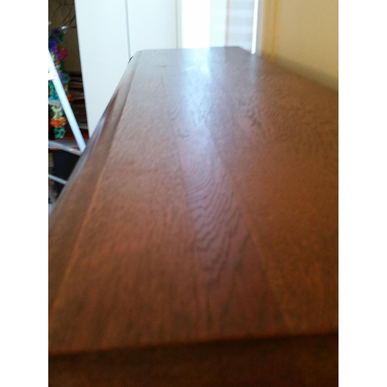 Solid Oak Bookcase w/ Sliding Glass Doors - image-6