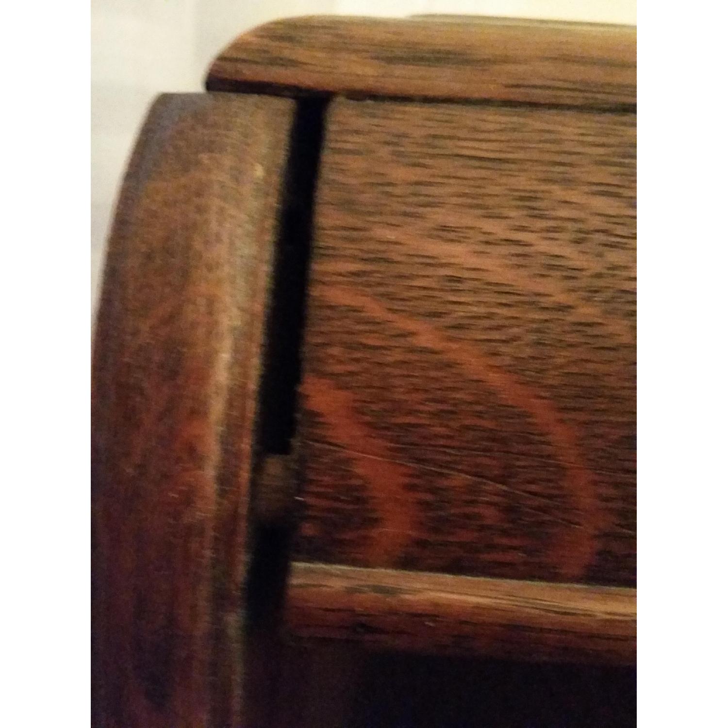 Solid Oak Bookcase w/ Sliding Glass Doors - image-8