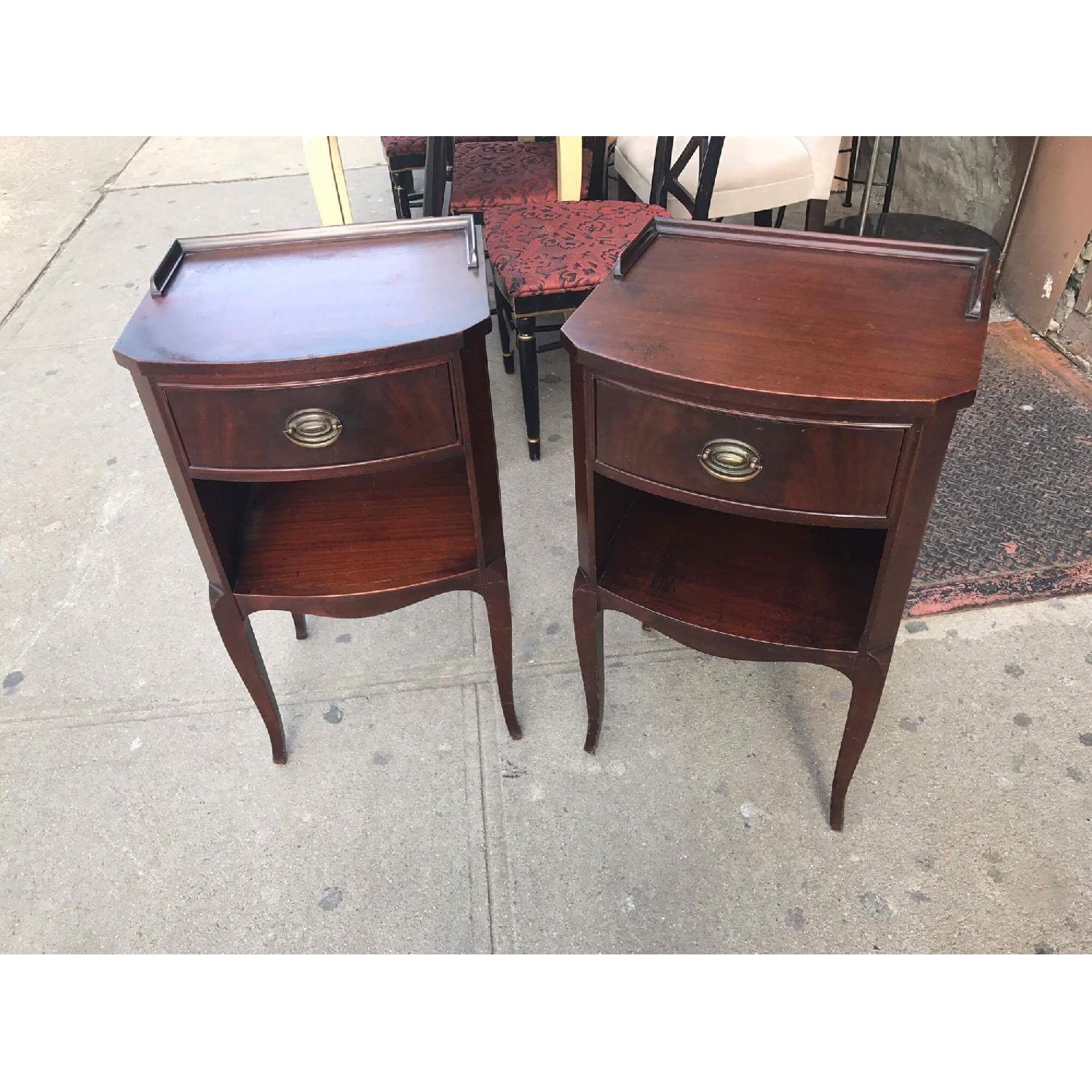 1930s Antique Northern Furniture Company Mahogany Nightstands - image-1