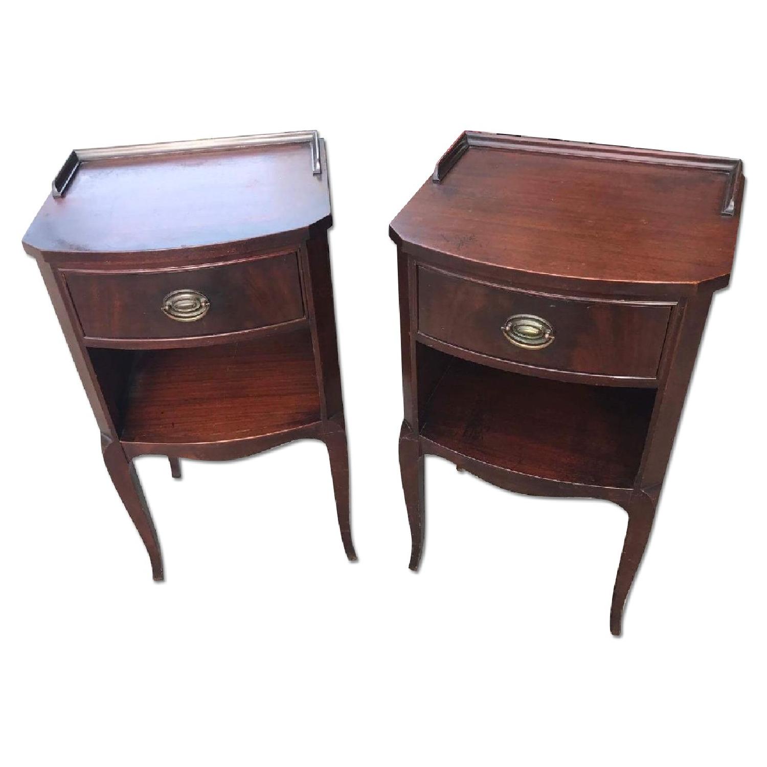 1930s Antique Northern Furniture Company Mahogany Nightstands - image-0