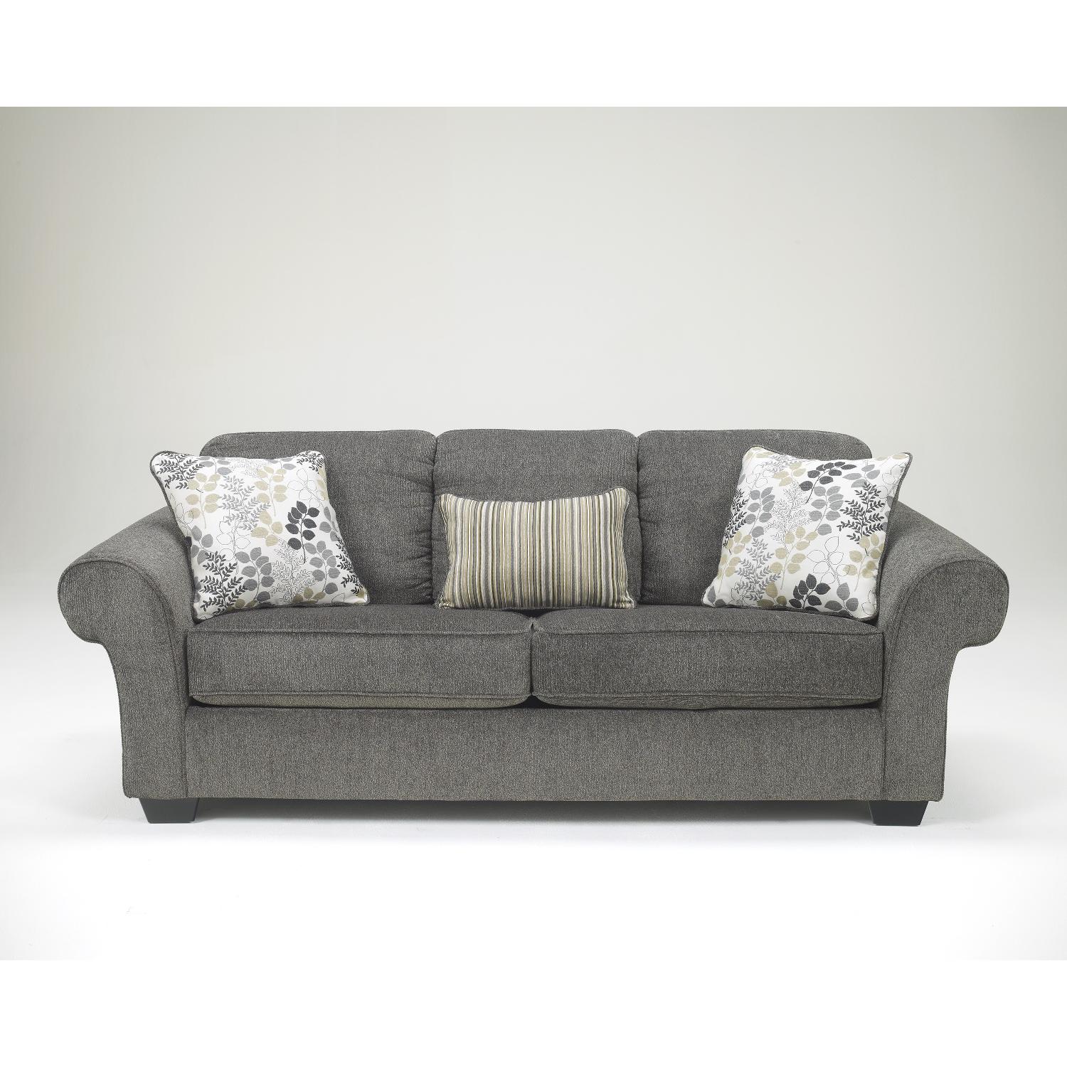 Ashley's Makonnen Contemporary Fabric 2 Seater Sofa in Gray/Charcoal - image-1