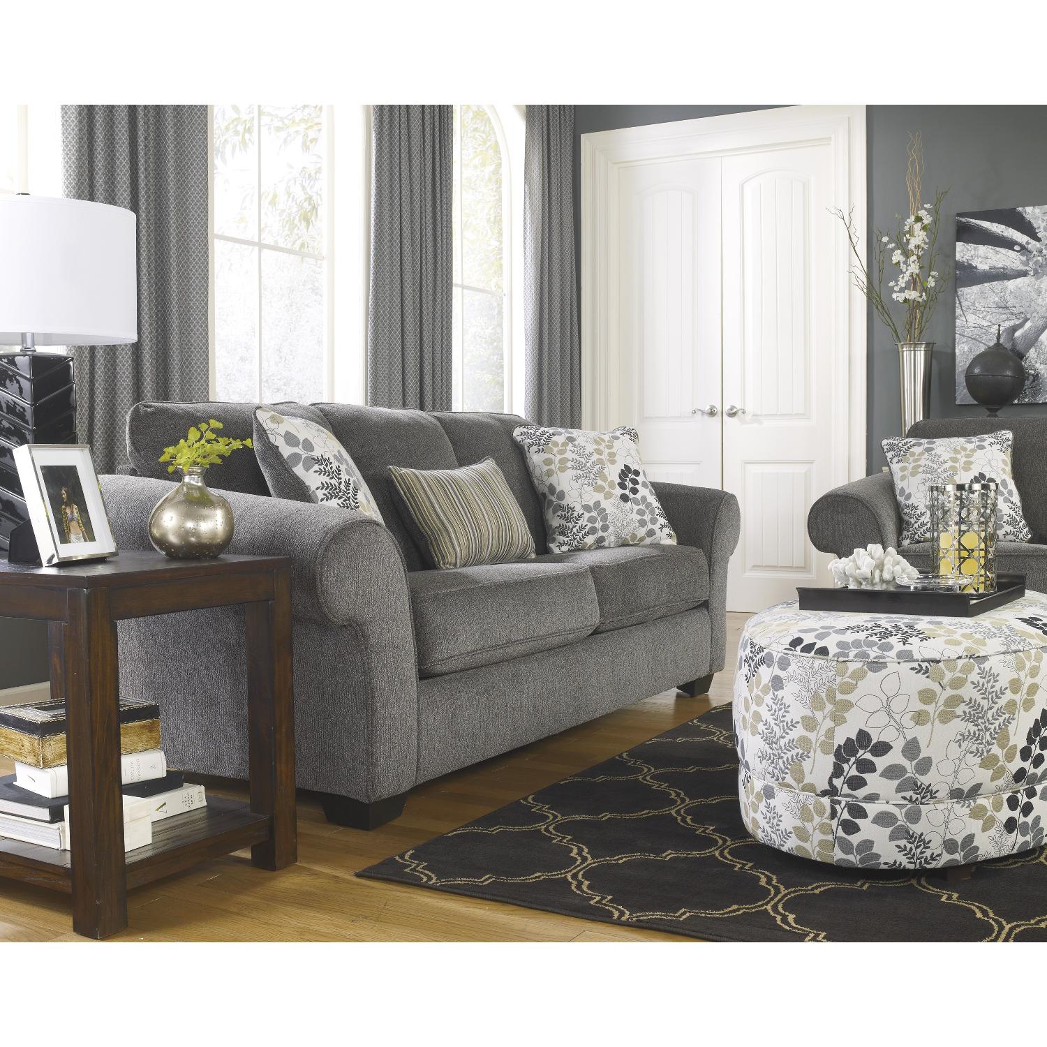Ashley's Makonnen Contemporary Fabric 2 Seater Sofa in Gray/Charcoal - image-5