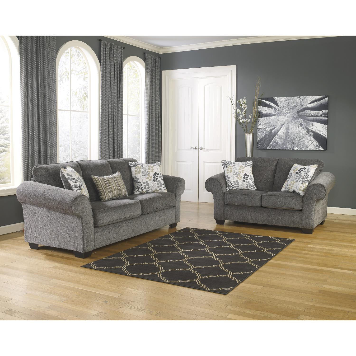 Ashley's Makonnen Contemporary Fabric 2 Seater Sofa in Gray/Charcoal - image-6