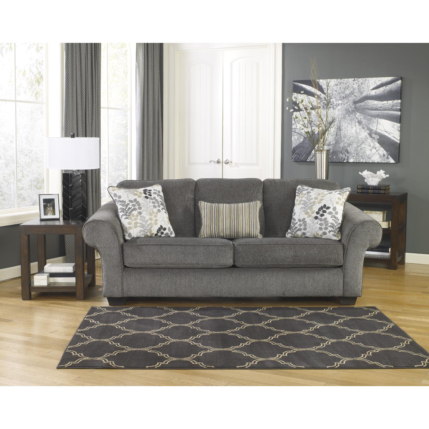 Ashley's Makonnen Contemporary Fabric 2 Seater Sofa in Gray/Charcoal - image-7