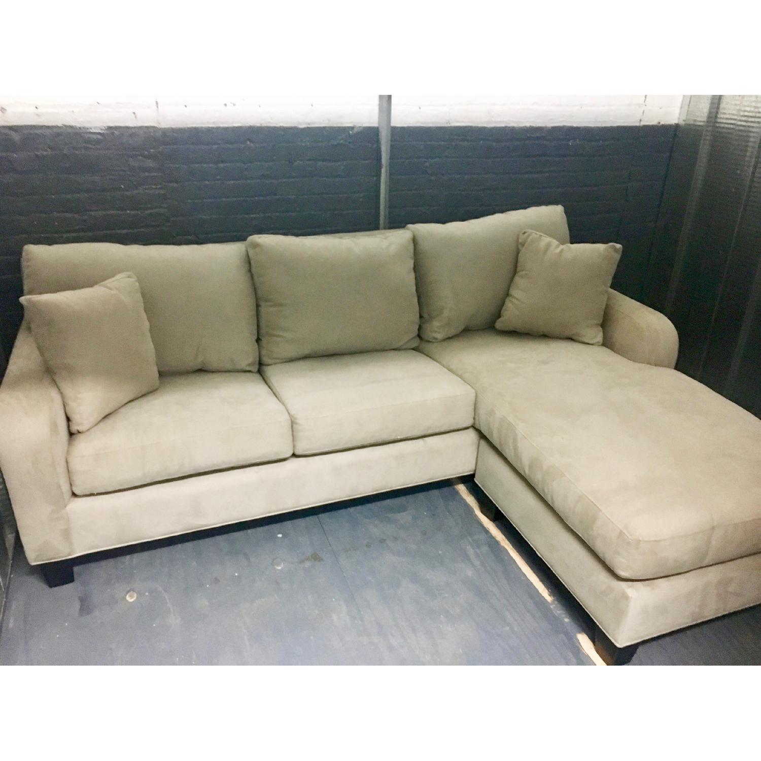 Raymour & Flanigan Microfiber Sectional Sofa w/ Queen Sleeper AptDeco