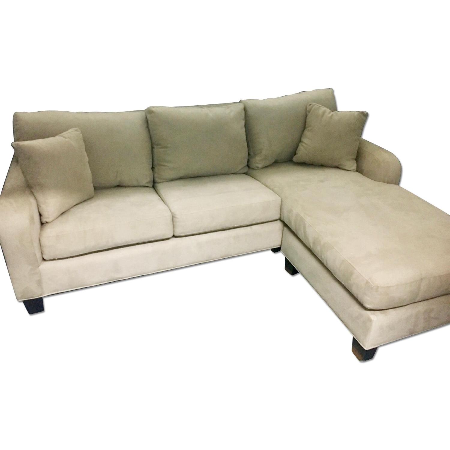 Raymour & Flanigan Microfiber Sectional Sofa w/ Queen Sleeper AptDeco