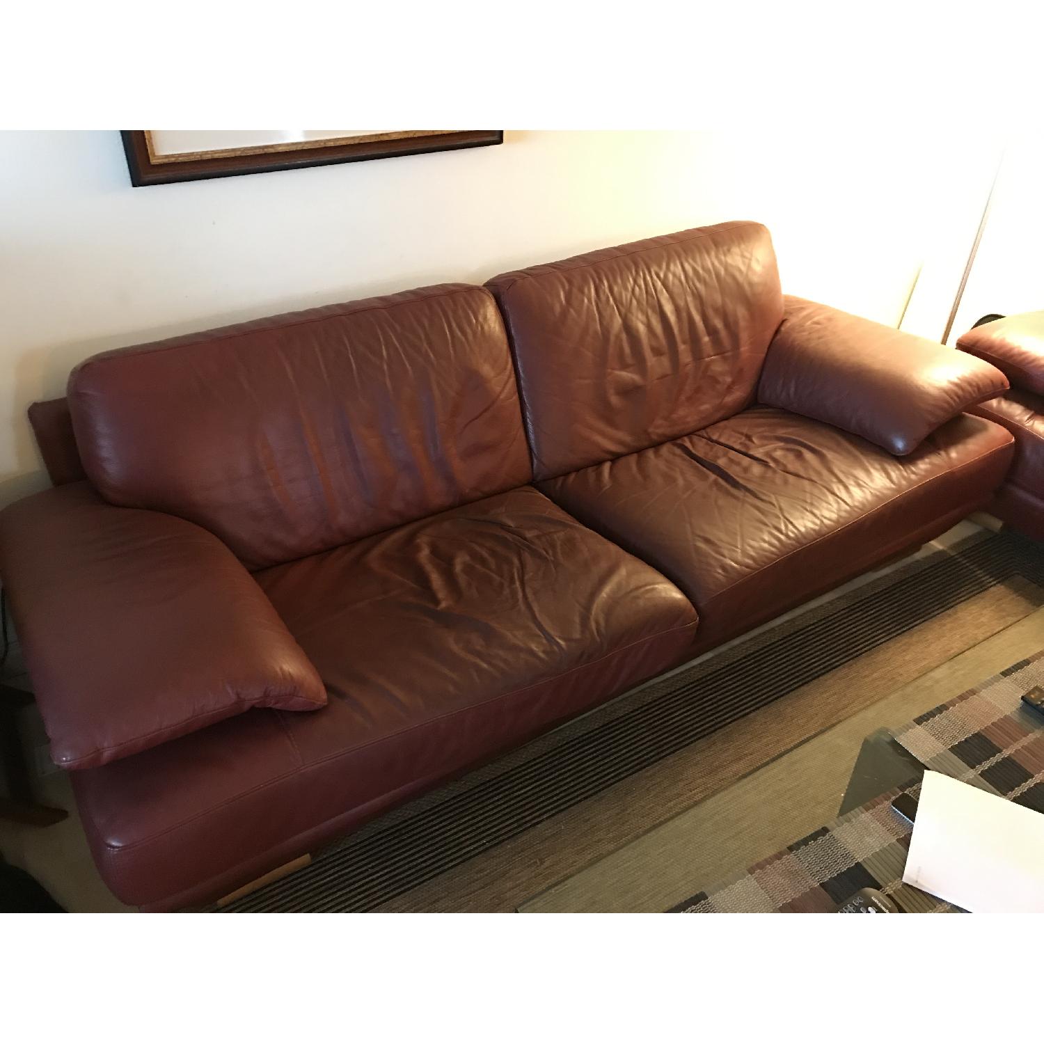 Natuzzi Leather Sofa - image-3