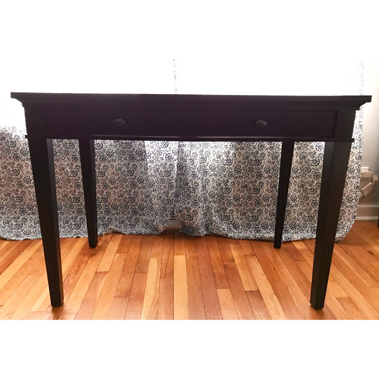Crate & Barrel Black Desk w/ 6 Drawers AptDeco