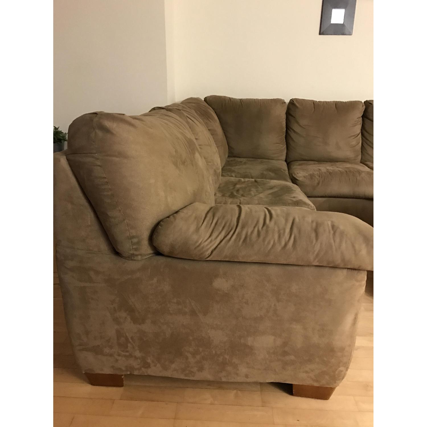 Jennifer Convertibles Tan Sectional Sofa w/ Full Size Pullout Bed - image-3