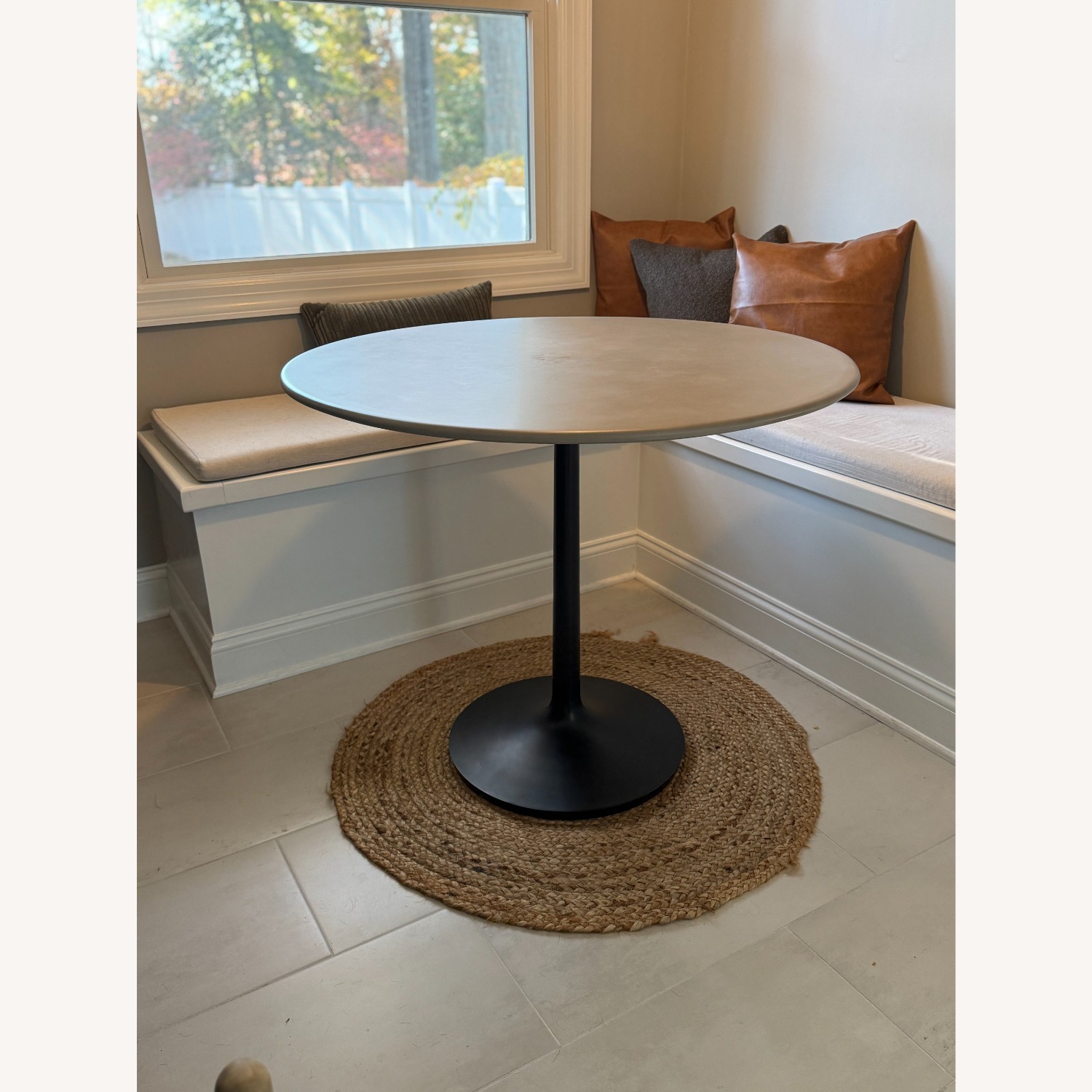 Crate & Barrel Nero 36" Concrete Dining Table - image-1