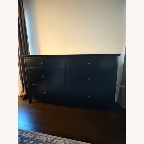 Used Pottery Barn Chloe 6-Drawer Black Wood Dresser for sale on AptDeco
