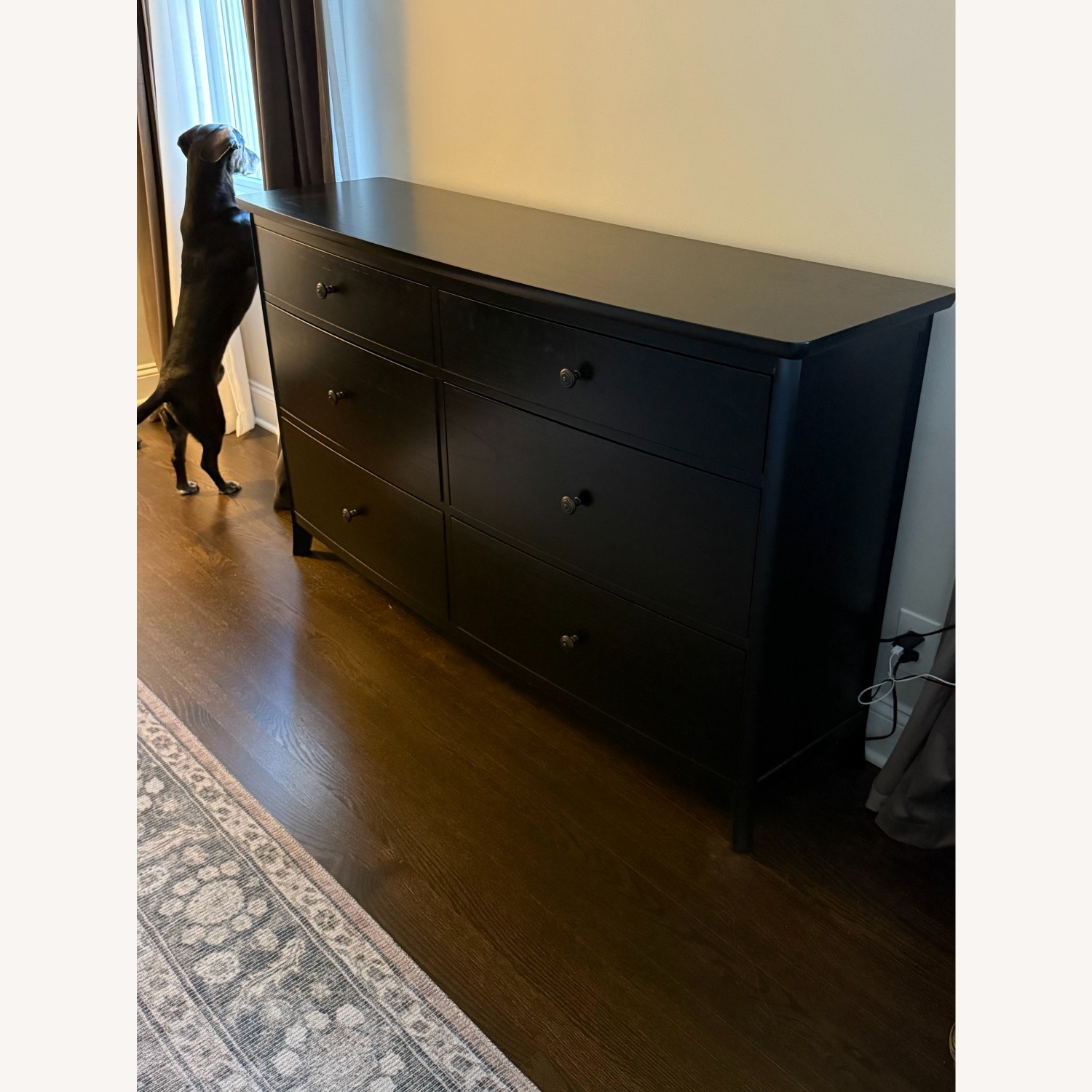 Pottery Barn Chloe 6-Drawer Black Wood Dresser - image-2