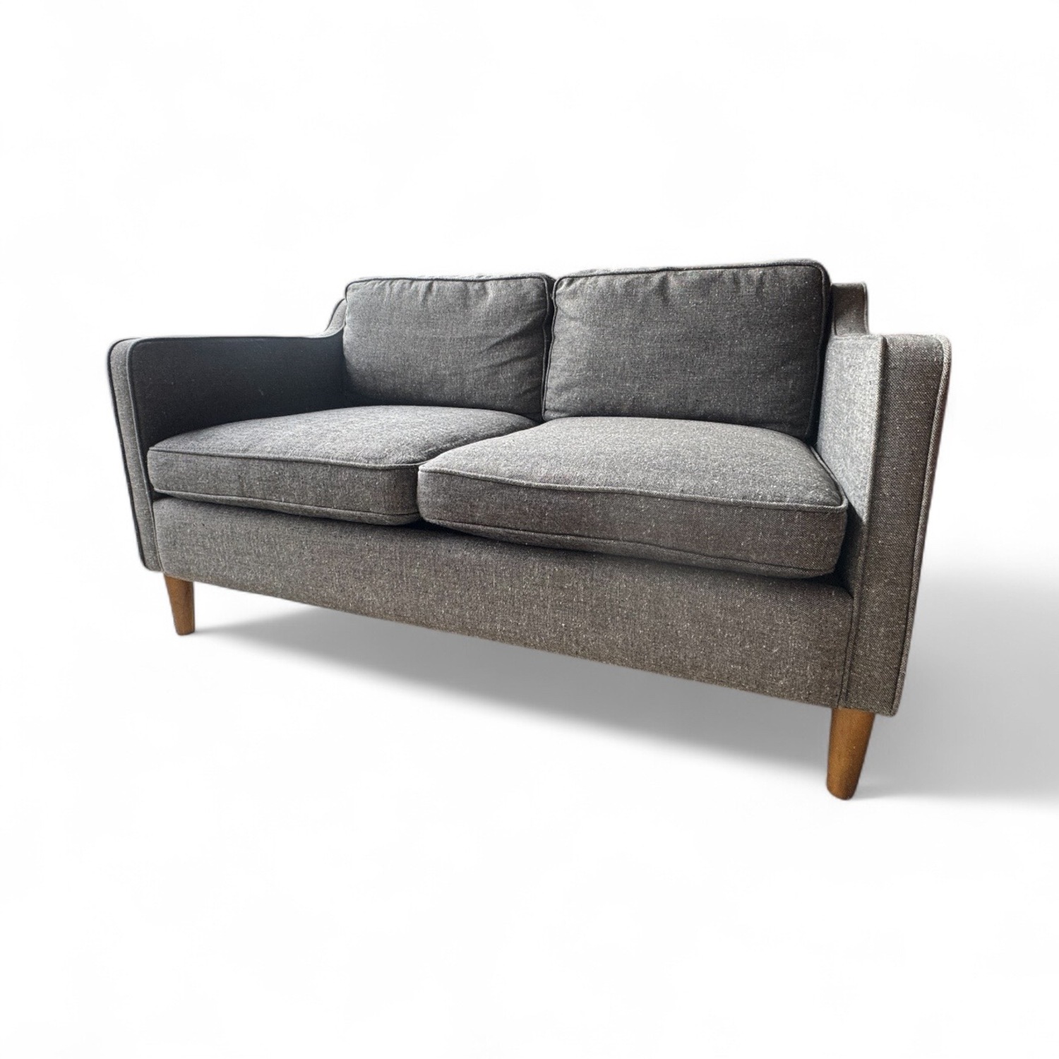 West Elm Hamilton Light Gray Fabric 2 Seater Sofa - image-1