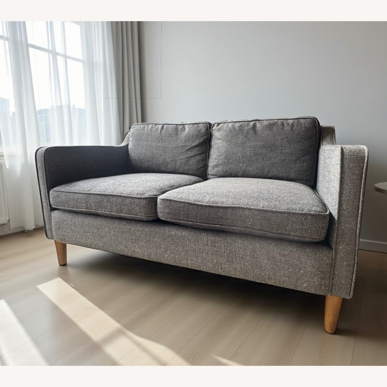 West Elm Hamilton Light Gray Fabric 2 Seater Sofa - image-4