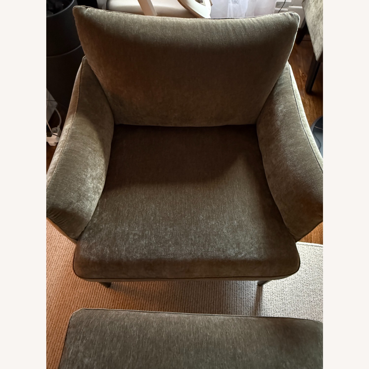 West Elm Green Penn Chair & Ottoman Set  - image-5