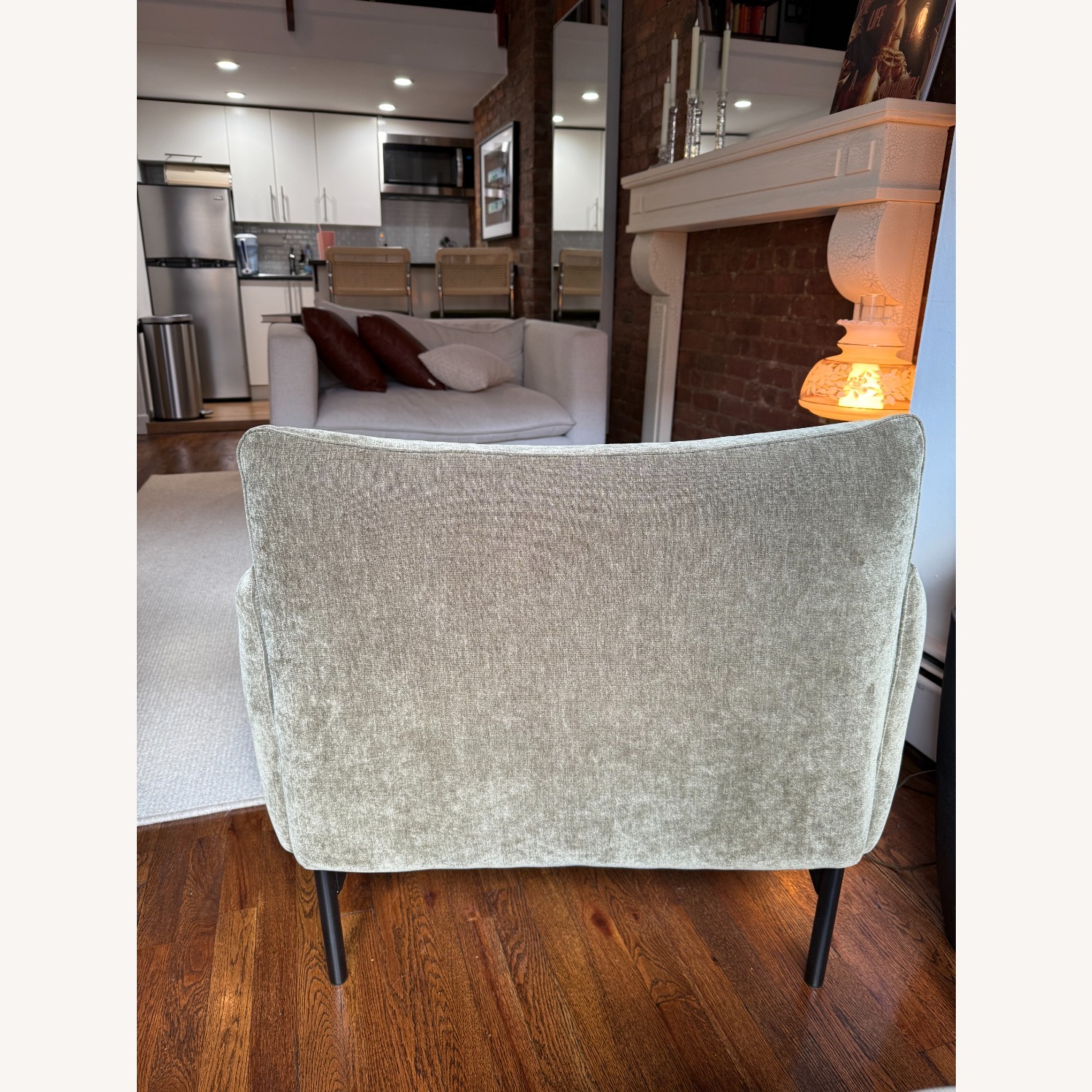 West Elm Green Penn Chair & Ottoman Set  - image-4