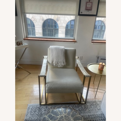 Used Restoration Hardware Kleemore Natural Leather Accent Chair for sale on AptDeco